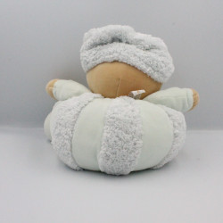 Doudou ours blanc bleu neige bonnet Russe TAKINOU