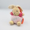 Mini doudou lapin rose vert KALOO