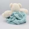 Doudou ours plume bleu ciel blanc KALOO