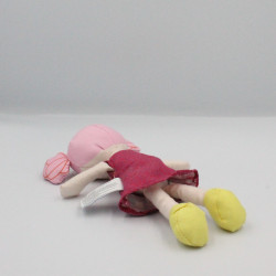 Doudou et compagnie poupée rose jaune fleurs Unicef