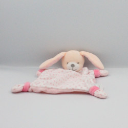 Doudou ours rose fleurs bavoir DMC