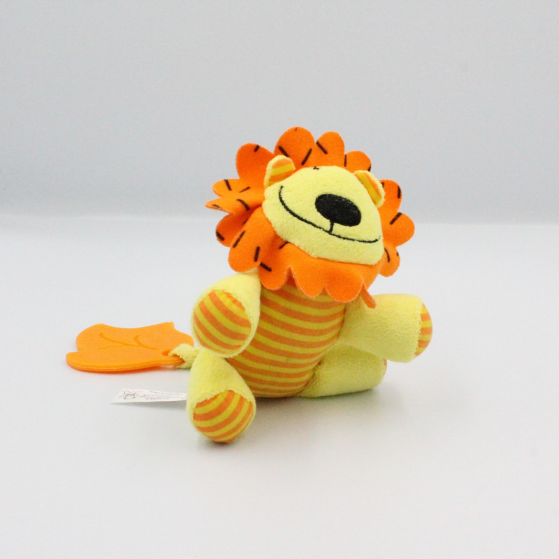 Doudou vibrant lion jaune orange PETIPOUCE