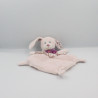 Doudou plat lapin rose robe fleurs foulard TEX BABY