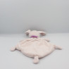 Doudou plat lapin rose robe fleurs foulard TEX BABY