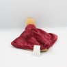Doudou plat winnie l'ourson beige rouge bordeaux Celebrating DISNEY NICOTOY
