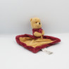 Doudou plat winnie l'ourson beige rouge bordeaux Celebrating DISNEY NICOTOY