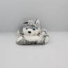 Doudou marionnette chien loup gris blanc tout doux DANI