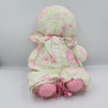 Ancienne poupée chiffon rose blanc vert fleurs Christine et Cécile MUNDIA