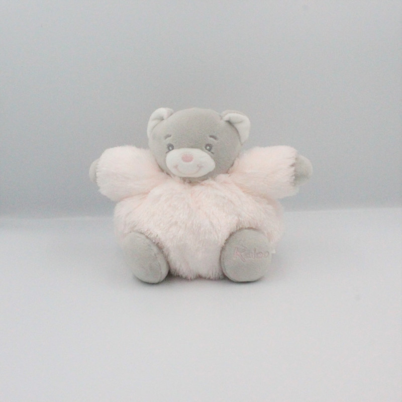 Doudou ours gris rose clair fourrure Fur KALOO