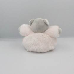 Doudou ours gris rose clair fourrure Fur KALOO 20 cm