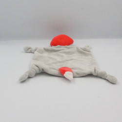 Doudou plat renard orange gris blanc VERTBAUDET