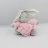 Doudou lapin plume gris rose blanc KALOO
