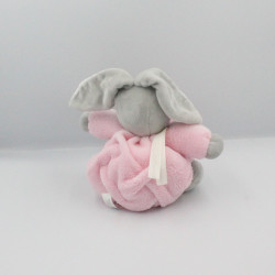 Doudou lapin plume gris rose blanc KALOO