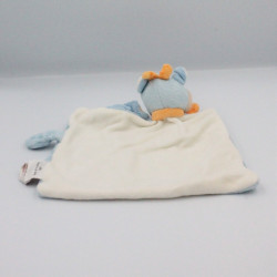 Doudou plat dragon bleu foulard orange BENGY