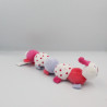Doudou chenille rose blanc mauve pois OBAIBI