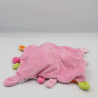 Doudou plat vache rose pois foulard vert oiseau NICOTOY