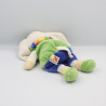 Doudou éléphant blanc beige bleu vert NICOTOY