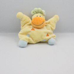 Doudou semi plat girafe vache jaune bleu vert orange NATTOU