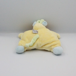 Doudou semi plat girafe vache jaune bleu vert orange NATTOU