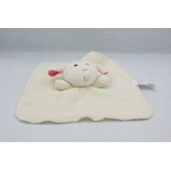 Doudou plat mouton blanc rose TOMAWAK EDITIONS