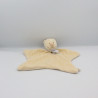 Doudou plat ours jaune abeille foulard bleu  Tonton  NOUKIE'S