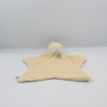Doudou plat ours jaune abeille foulard bleu  Tonton  NOUKIE'S