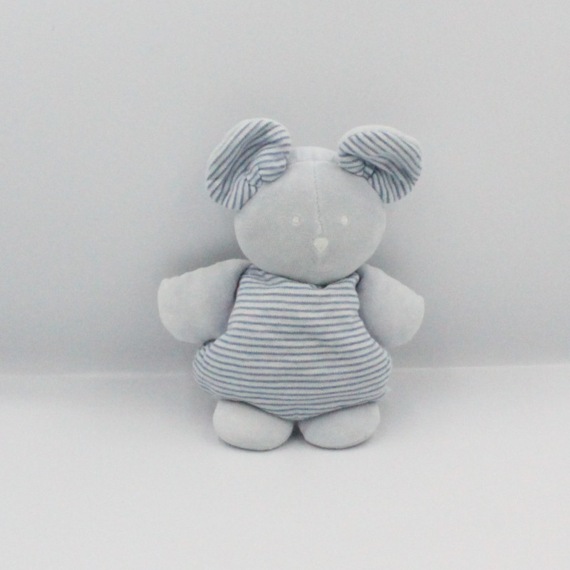 Doudou souris bleu rayé NOUNOURS