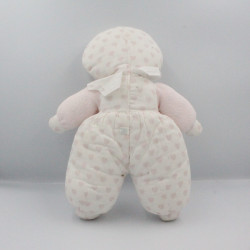 Ancienne poupée chiffon rose blanc coeurs COROLLE