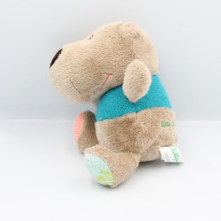 Doudou ours César beige bleu LILLIPUTIENS