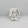 Doudou Lapin bleu blanc L Sucre d'Orge