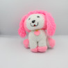 Ancienne peluche chien rose blanc Poochie MATTEL 1982