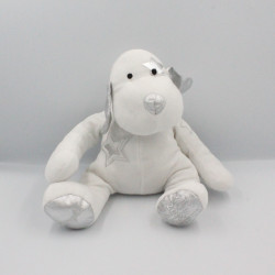 Doudou chien blanc argenté étoile DOUGLAS 2008