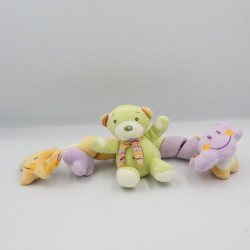 Arche doudou ours vert nuage étoile mauve BABYSUN