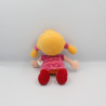 Doudou ma première poupée rose à pois orange KIKOU