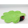 Doudou plat coccinelle rouge sur feuille verte TCF