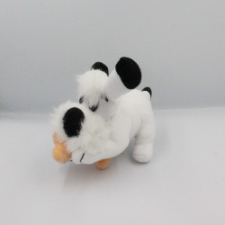 Doudou peluche chien blanc Idéfix avec os orange