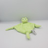 Doudou plat grenouille verte CARRE BLANC