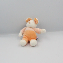 Doudou souris orange blanc SUCRE D'ORGE