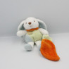 Doudou et compagnie lapin vert avec carotte