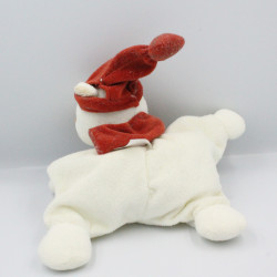 Doudou semi plat ours blanc rouge KIABI