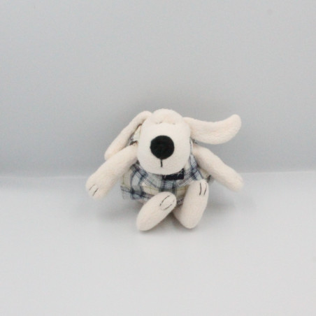 Doudou chien blanc bleu JEAN BOURGET