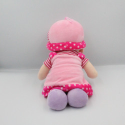 Doudou poupée rose mauve rayé pois étoile GMBH