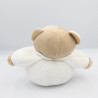 Doudou ours beige blanc fleur CA CREDIT AGRICOLE
