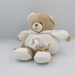 Doudou ours beige blanc fleur CA CREDIT AGRICOLE