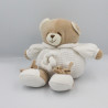 Doudou ours beige blanc fleur CA CREDIT AGRICOLE
