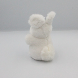 Doudou peluche lapin blanc rayé bleu TARTINE ET CHOCOLAT 16 cm
