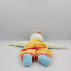 Doudou poupée verte salopette jaune rouge fleur NOUNOURS