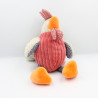 Peluche coq rouge orange bleu beige CA CREDIT AGRICOLE