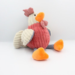Peluche coq rouge orange bleu beige CA CREDIT AGRICOLE