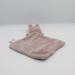 Doudou plat lapin rose violet prune NICOTOY